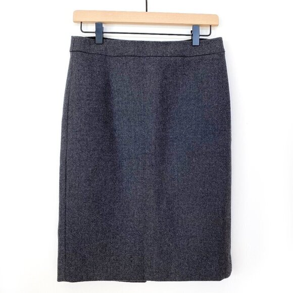 J.Crew Womens Gray Wool No. 2 Pencil Skirt Size 2 Classic Office Academia Preppy - Picture 1 of 13